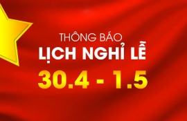 Cty BB Bình Minh thông báo nghỉ lễ 30.4 và 01.5 - 2024